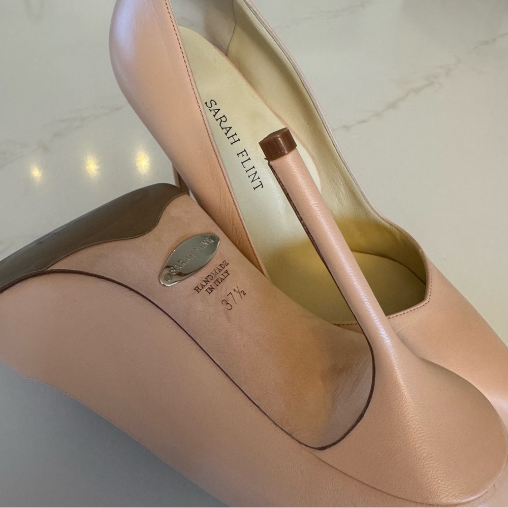 Sarah Flint Perfect Pump 100 Sand 37.5 NWOT - Picture 5 of 11